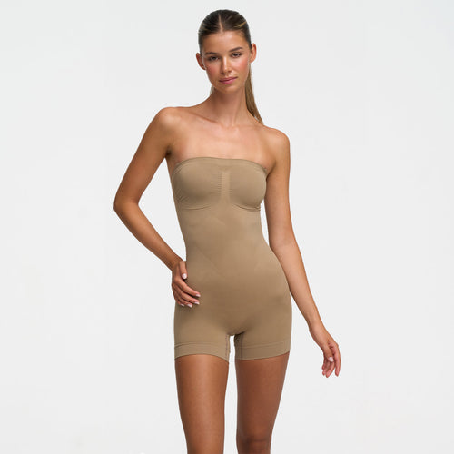 Trägerloser Bodysuit Sculpting Shapewear mit Shorts