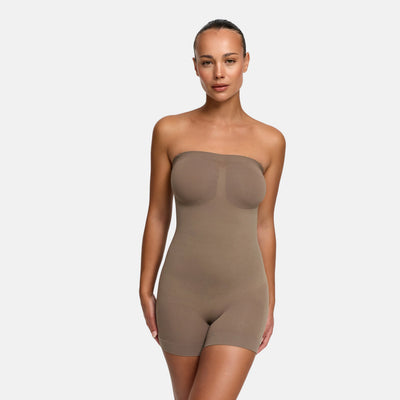 Trägerloser Bodysuit Sculpting Shapewear mit Shorts