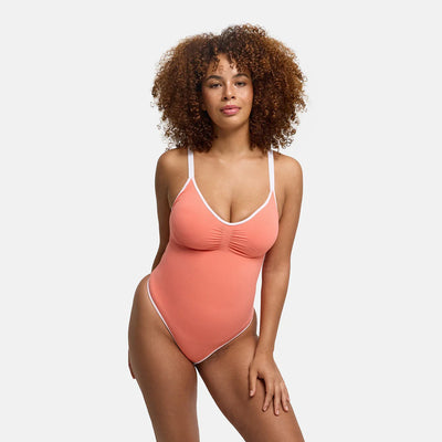 Lined Bodysuit Sculpting Shapewear mit integrierten Pads mit String