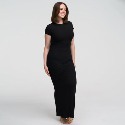 Ribbed T-Shirt Maxikleid