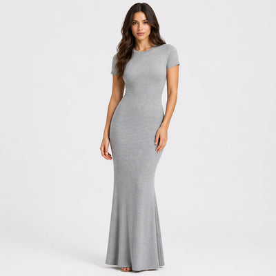 Ribbed T-Shirt Maxikleid