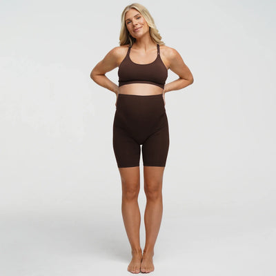 Seamless Umstandsshorts mit hohem Bund